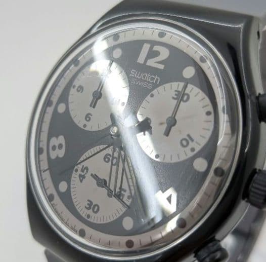 Swatch CHRONO MOONSHADOW SCB110 Analog Watch Black Quartz Used More Features