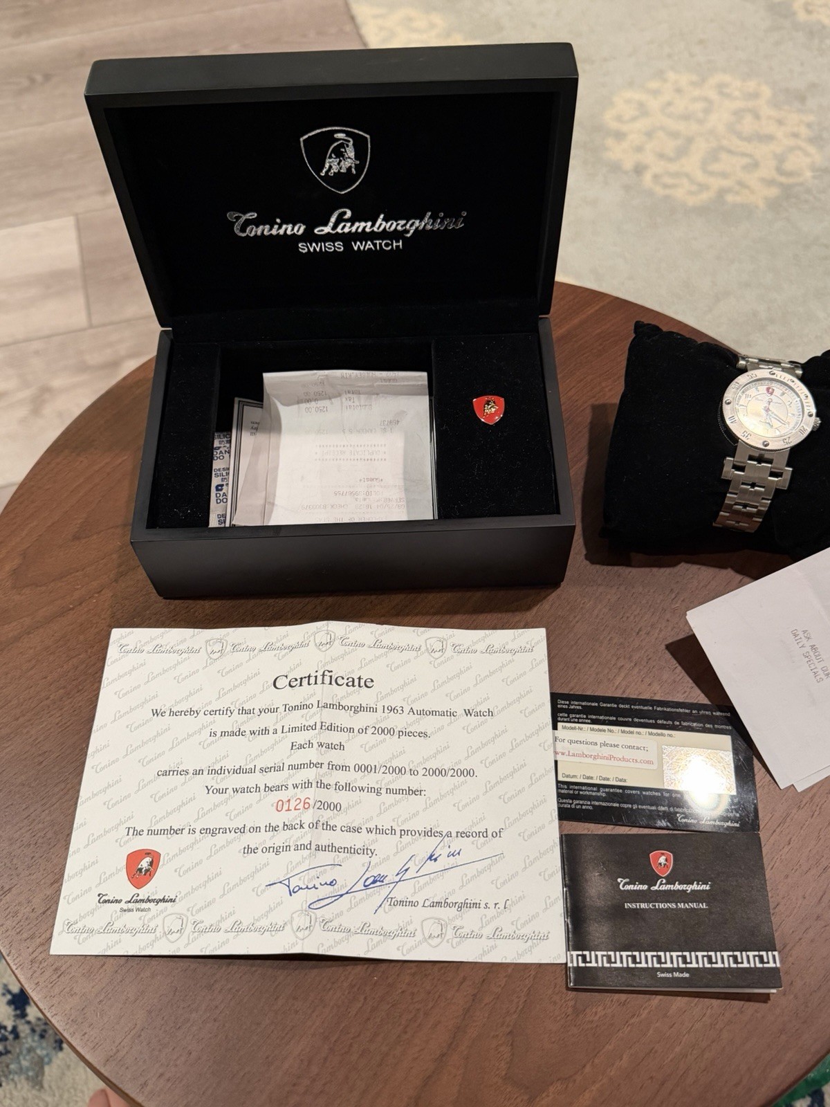Tonino Lamborghini 1963 Automatic LE 0126/2000 Box Papers Watch