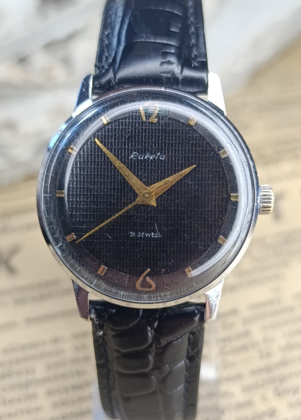 Rare collectiable Soviet Vintage watch Raketa Black dial 2609A.I 21J USSR 1960s