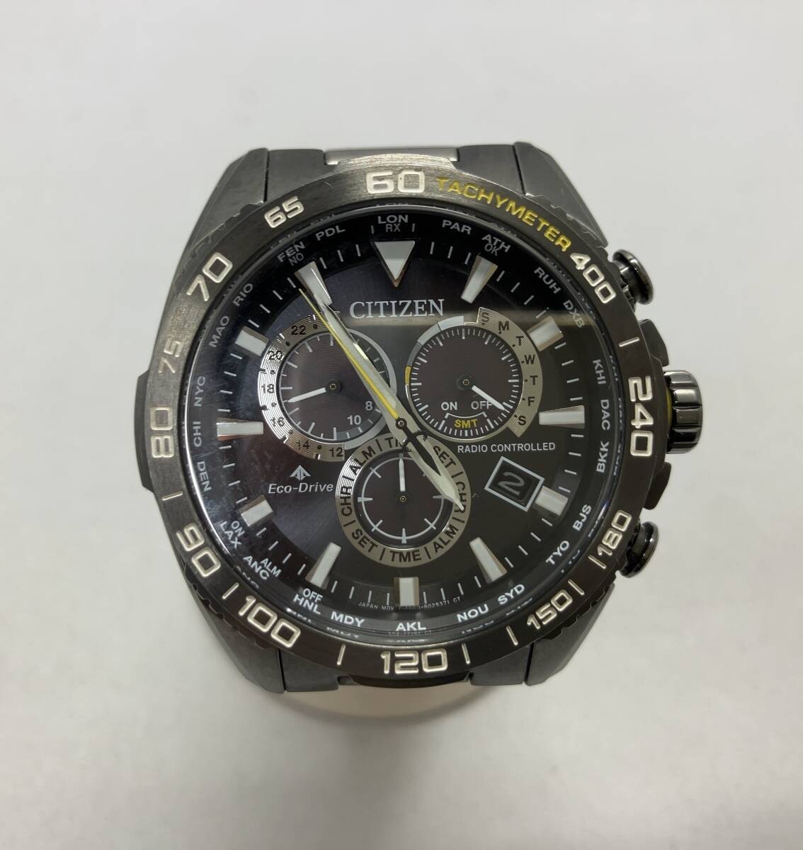 CITIZEN PROMASTER Eco-Drive CB5037-84E Black Solar Radio Men Watch FS