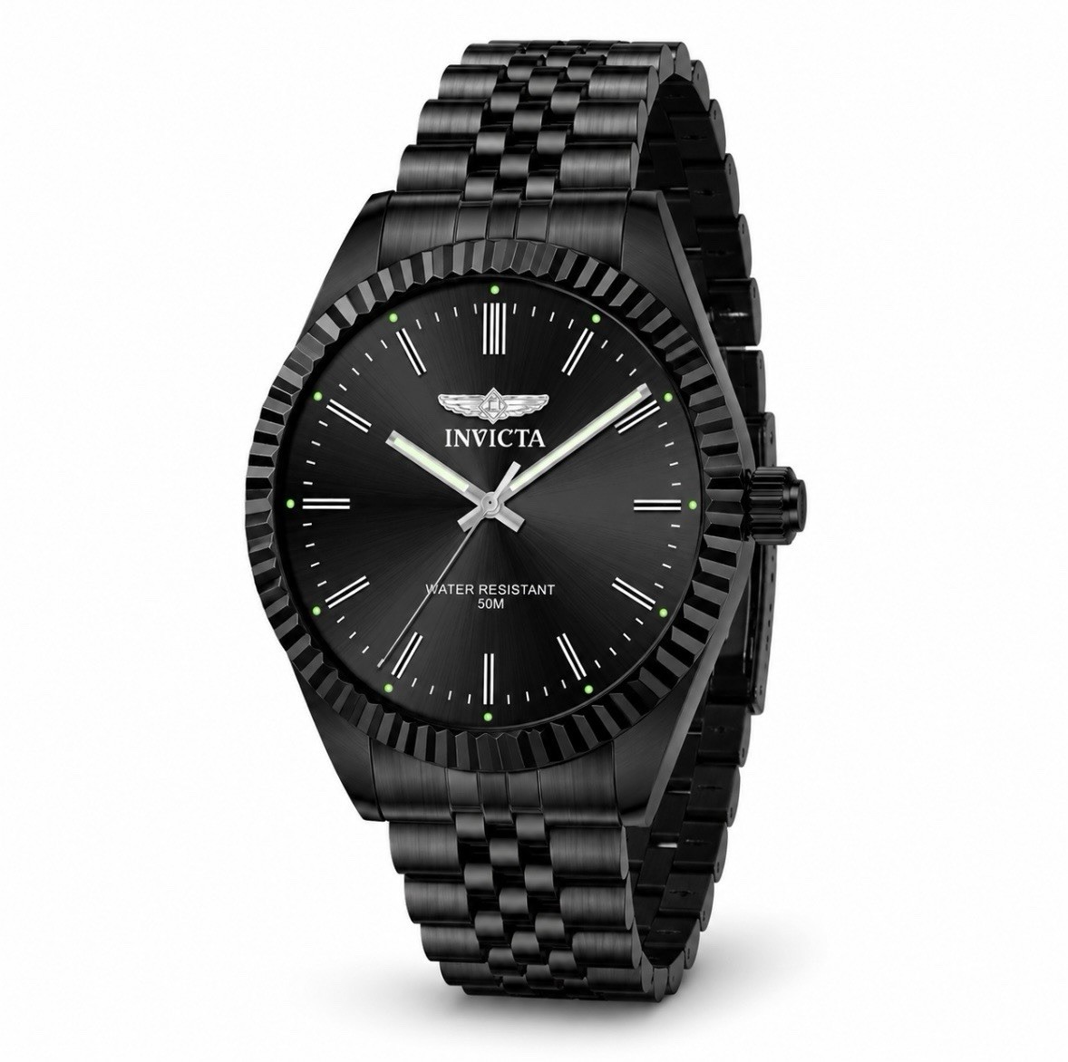 BRAND NEW Invicta Men’s Black Dial Stainless Steel Bracelet Quartz 45mm Watch