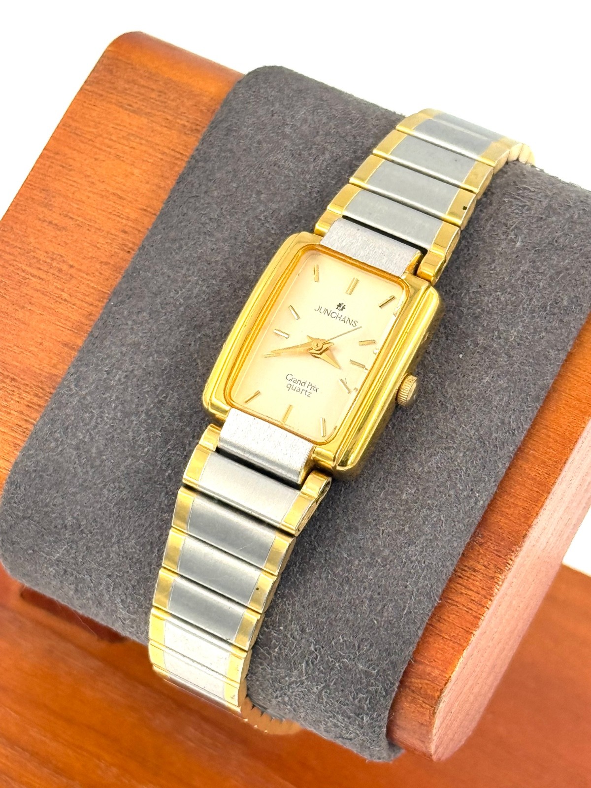 vintage junghans grandprix 17mm Women Quartz Watch EWJG-110232 New Battery -f715