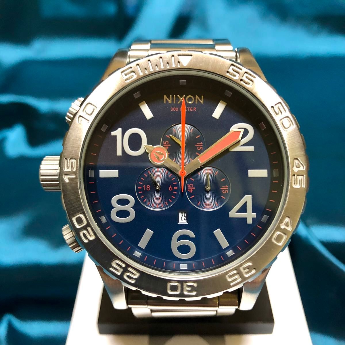 Nixon Watch Mens 51-30 CHRONO ALL TORTOISE Blue/Silver 300m/30 atm