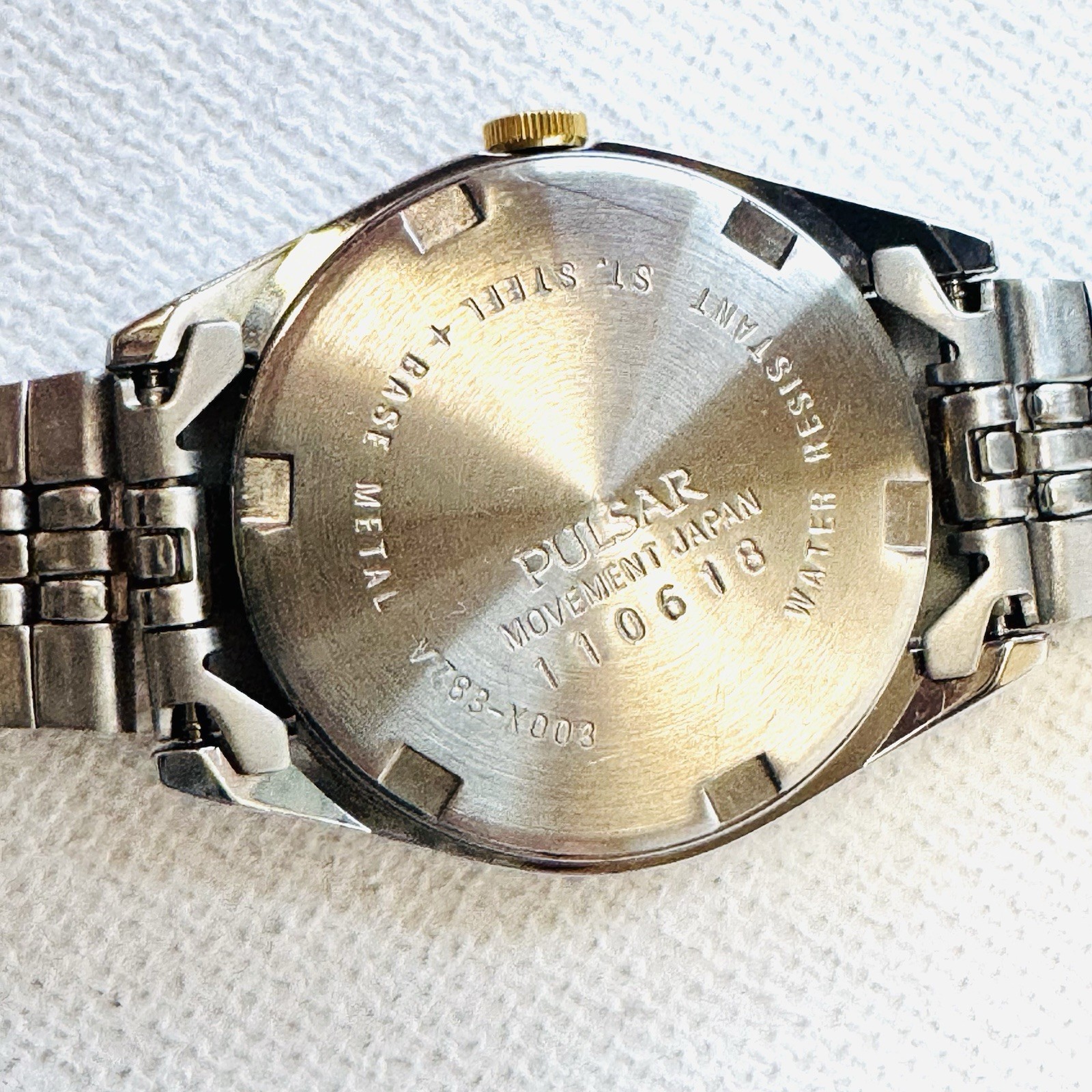 Vintage Seiko Pulsar Women’s President Day/Date Watch Silver Gold V783-X003