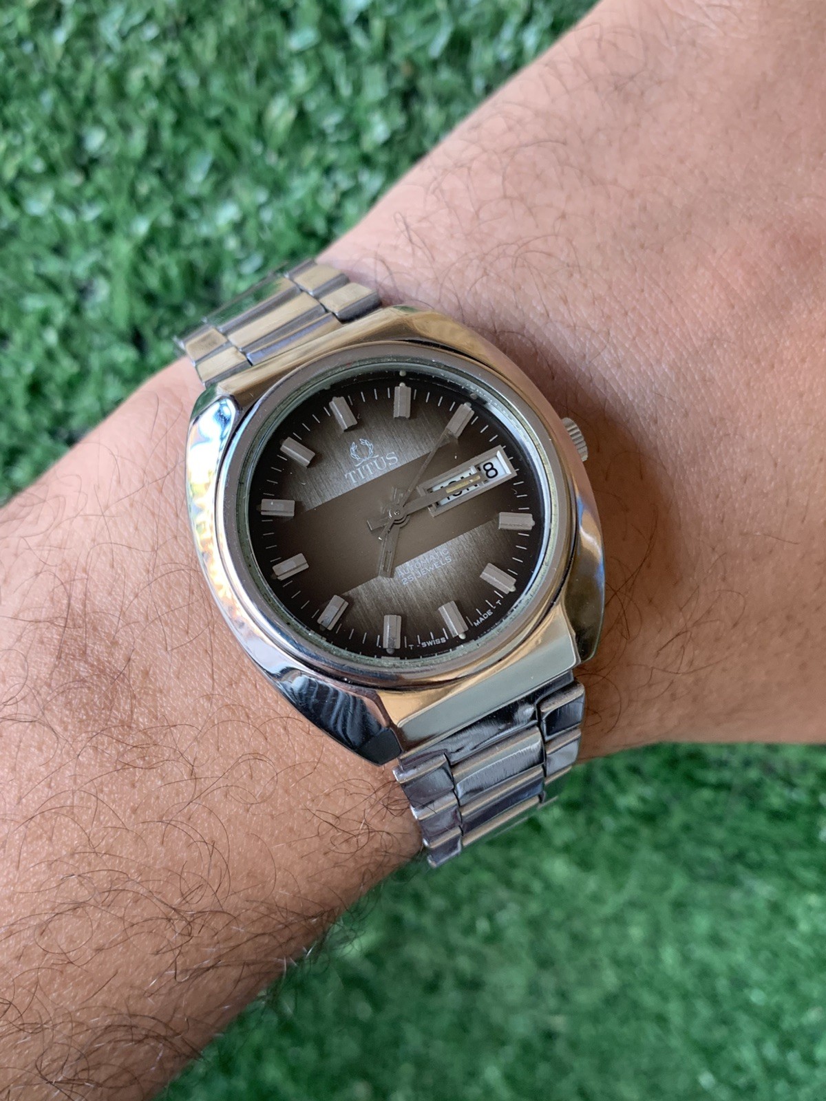 Vintage Solvil et Titus Geneve Automatic Watch 38mm Gradient Dial 25J Swiss Made