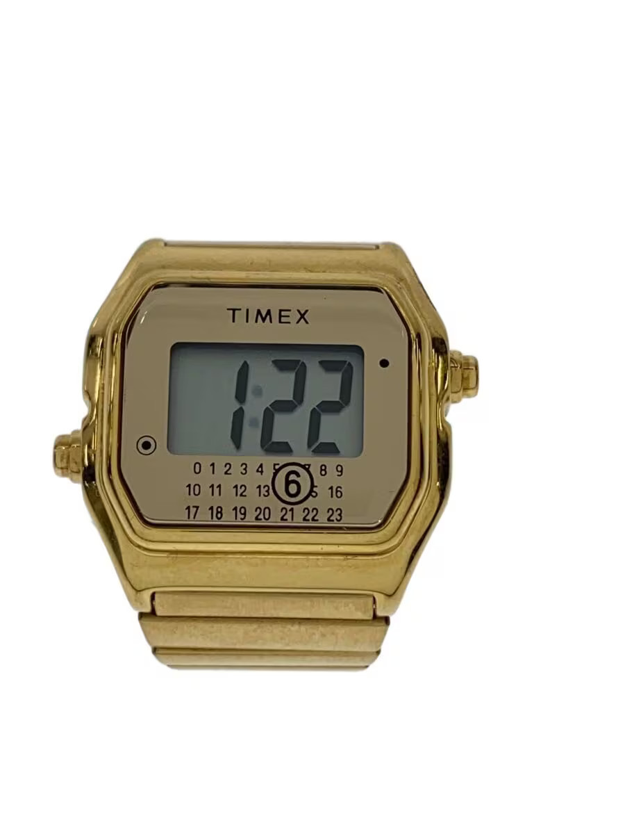 MM6 × TIMEX tw2y50100 24mm Gold Dial Quartz Wristwatch #2nW3144