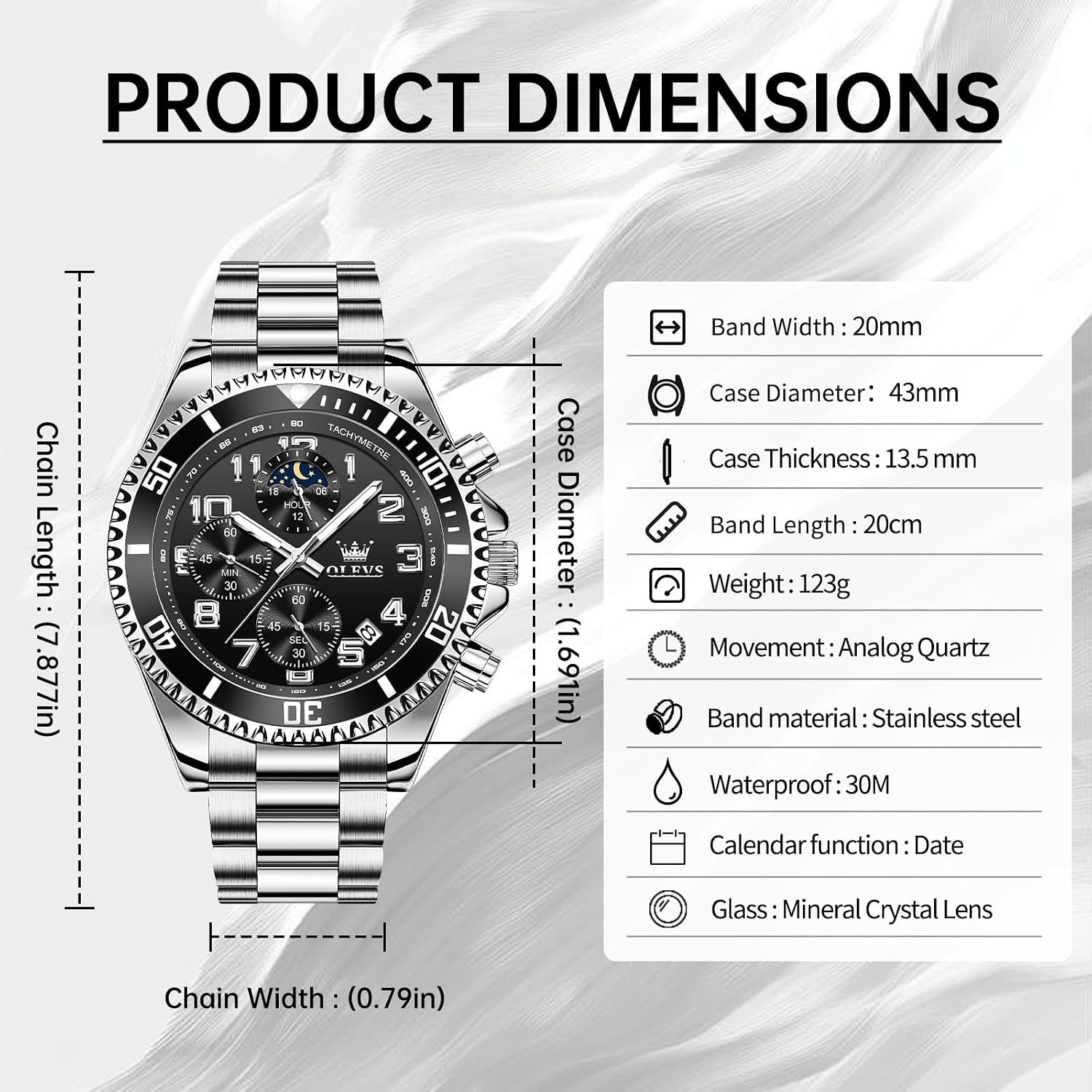 Stylish Men’s Business Watch – Waterproof with Luminous Hands and Dual Calendar