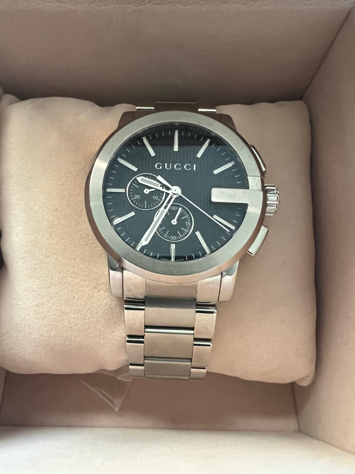 GUCCI G-Chrono YA101204 Stainless Steel Black Dial Men’s Watch 44 mm