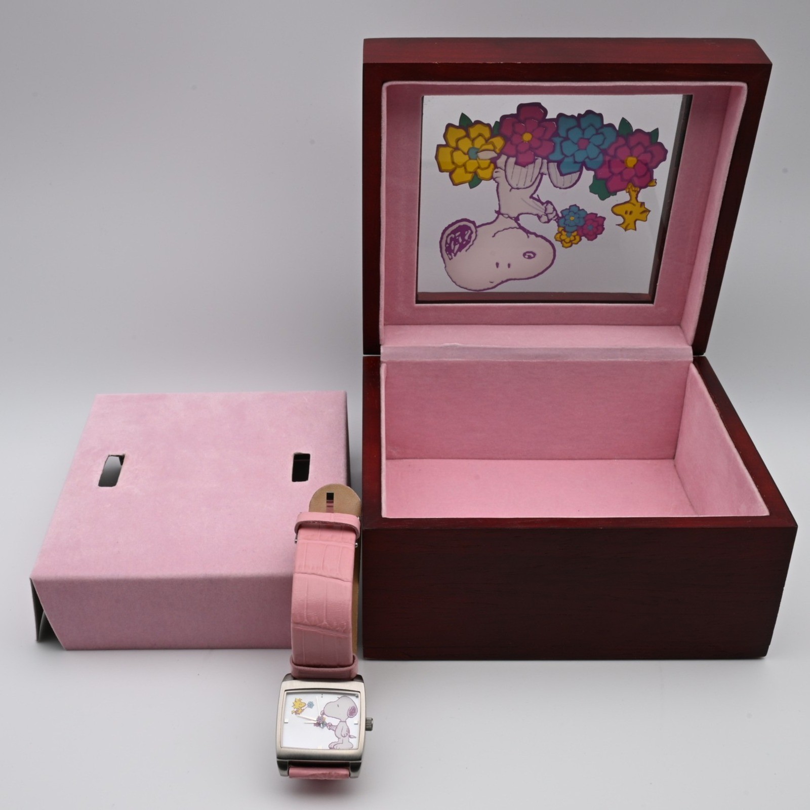 Rare Fossil Limited Edition Snoopy Watch Pink Leather Peanuts Box 416/2000