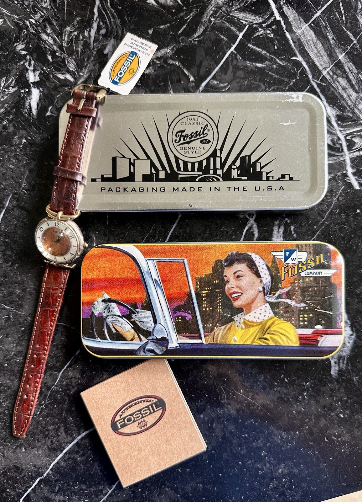 Vintage Fossil Womens Original Packaging. EV-8704. All Tags In Place