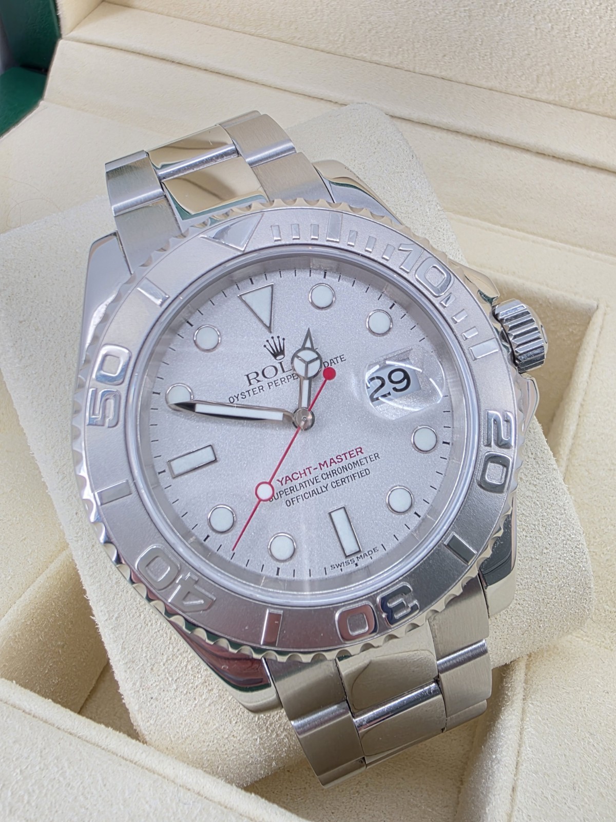 Rolex Yacht-Master 40 16622 Platinum Dial Bezel Full Set Papers 2014 Full Links