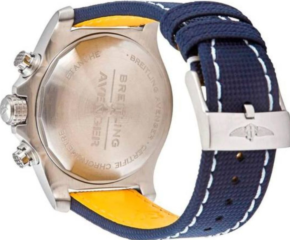 Breitling Mens Avenger Chronograph Blue Dial Automatic New Watch Tang Buckle