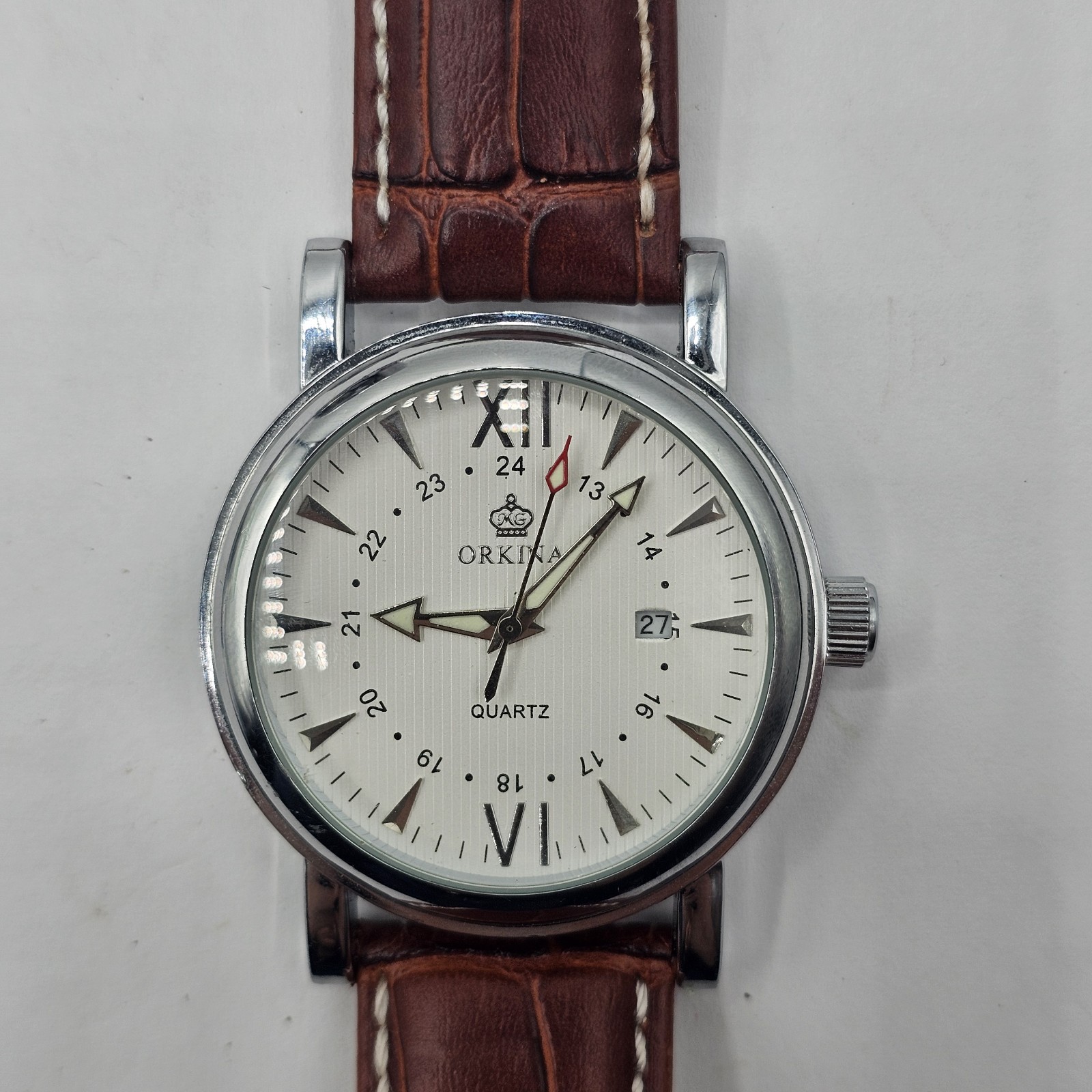 Orkina Men’s Watch With Date Indicator Great Condition Needs Battery & Buckle