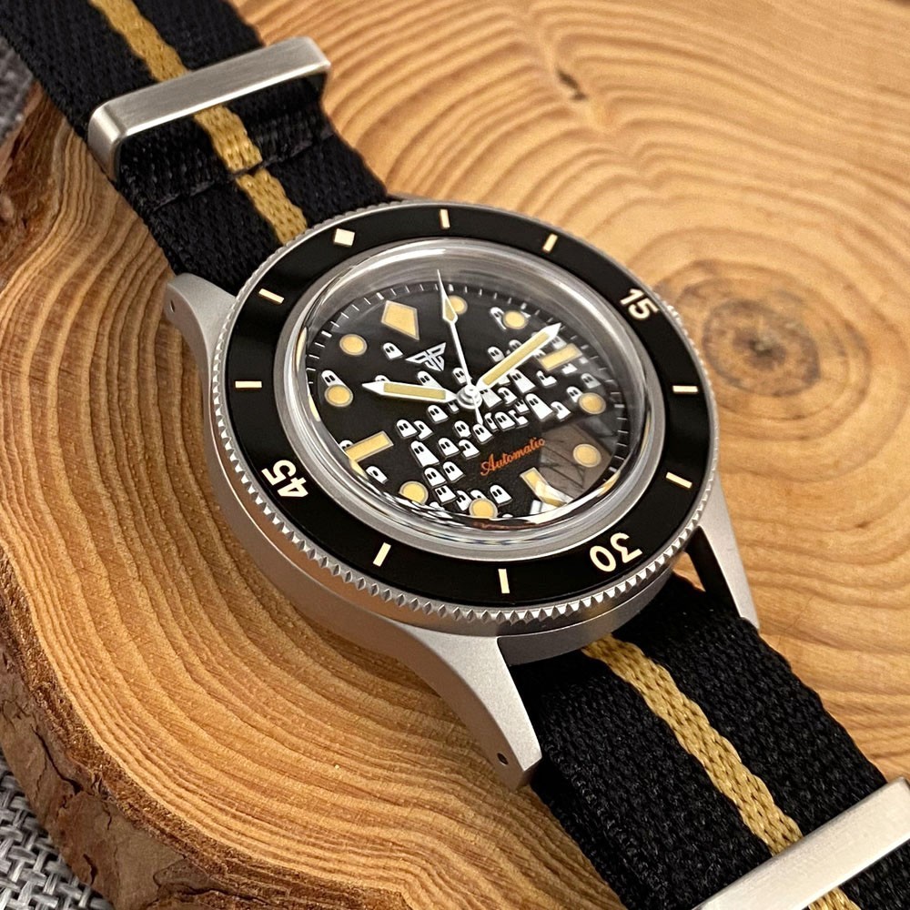 40MM Tandorio Black Dial NH35A 50-FATHOMS Automatic Mens Watch Sapphire glass