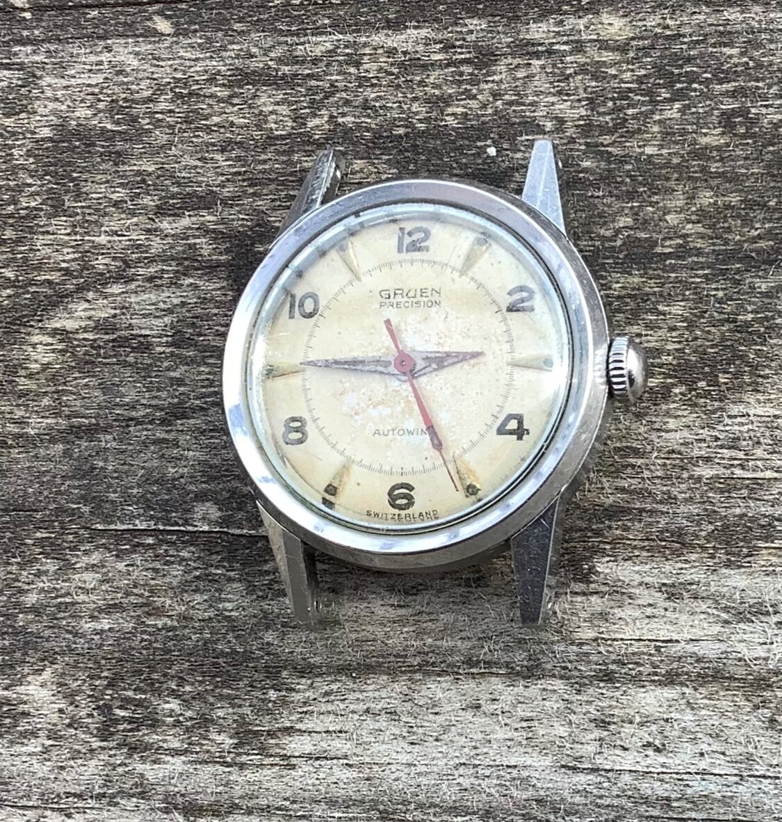 Vintage Gruen Autowind Watch 790 SS Stainless Steel Round Case Movement 6-6887