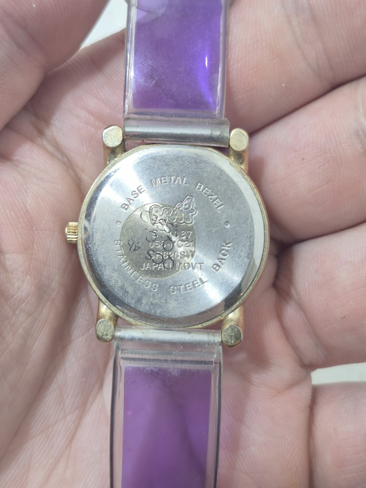 VTG Y2K BRAT Womens Teen Girl Wristwatch Retro Style Fashion Purple Face Big #