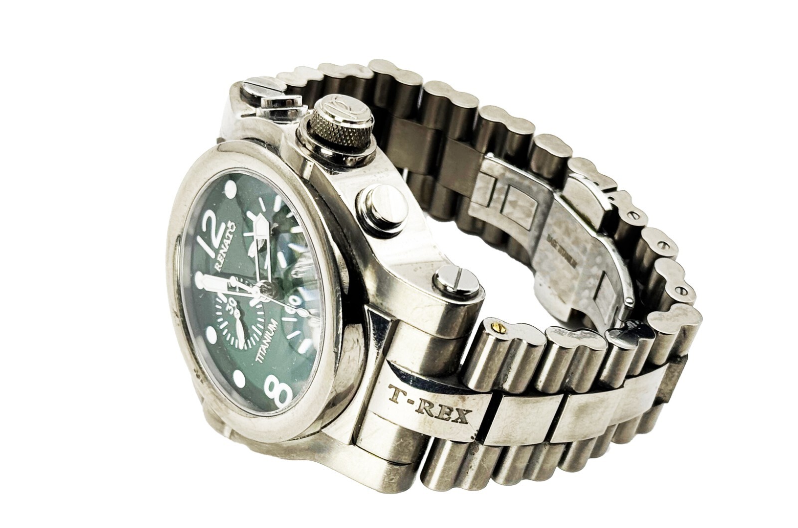 RENATO COLLEZIONI T-REX TITANIUM Limited Edition Mens Watch W/Green Retro