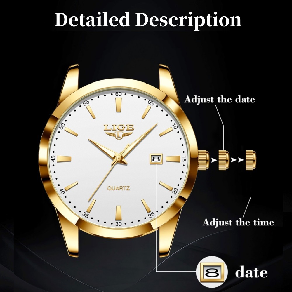 Luxury Mens Business Watch Waterproof Analog Luminous Date Quartz Man Wristwatch