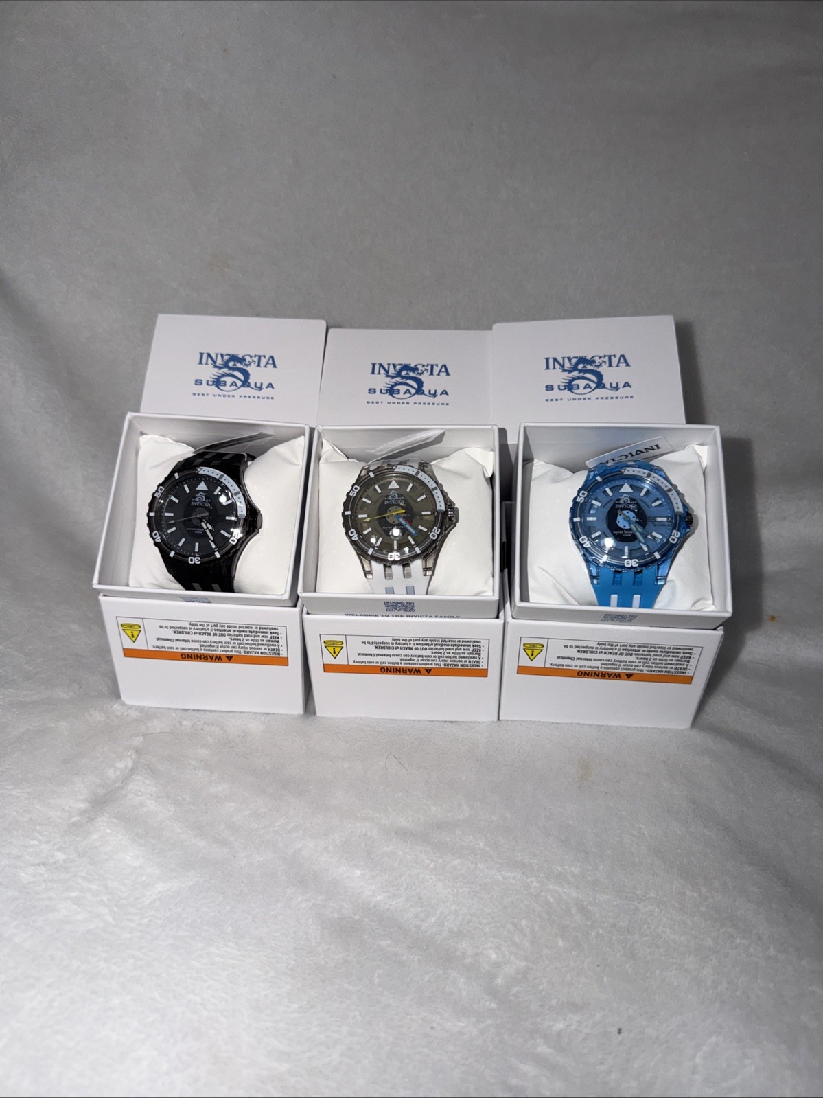 Invicta Subaqua Chromamode Lot 3 44mm Men’s Watch Black, White & Blue White