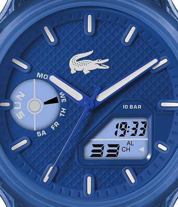 LACOSTE LC33 Analog & Digital Blue Dial Silicone Watch (Size 45mm) (2011429)