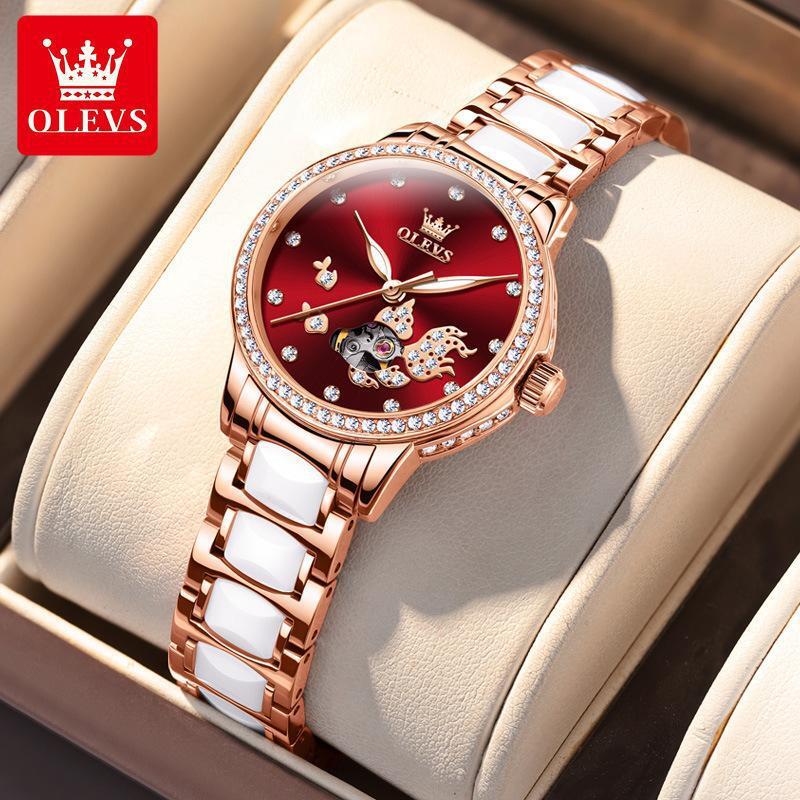OLEVS Waterproof Luminous Diamonds Dials Automatic Mechanical Watch Women’s