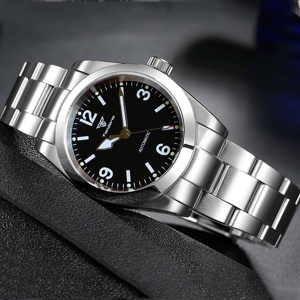 Tandorio 36/39mm Sapphire Black Beige Dial 20ATM NH35 Miyota8215 Auto Men Watch