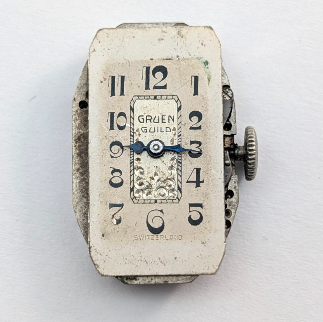 Antique GRUEN GUILD 835B 15j Art Deco Ladies 15mm Watch Movement PARTS or REPAIR