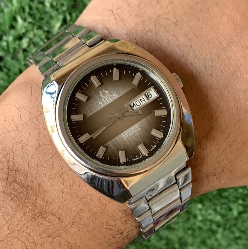 Vintage Solvil et Titus Geneve Automatic Watch 38mm Gradient Dial 25J Swiss Made