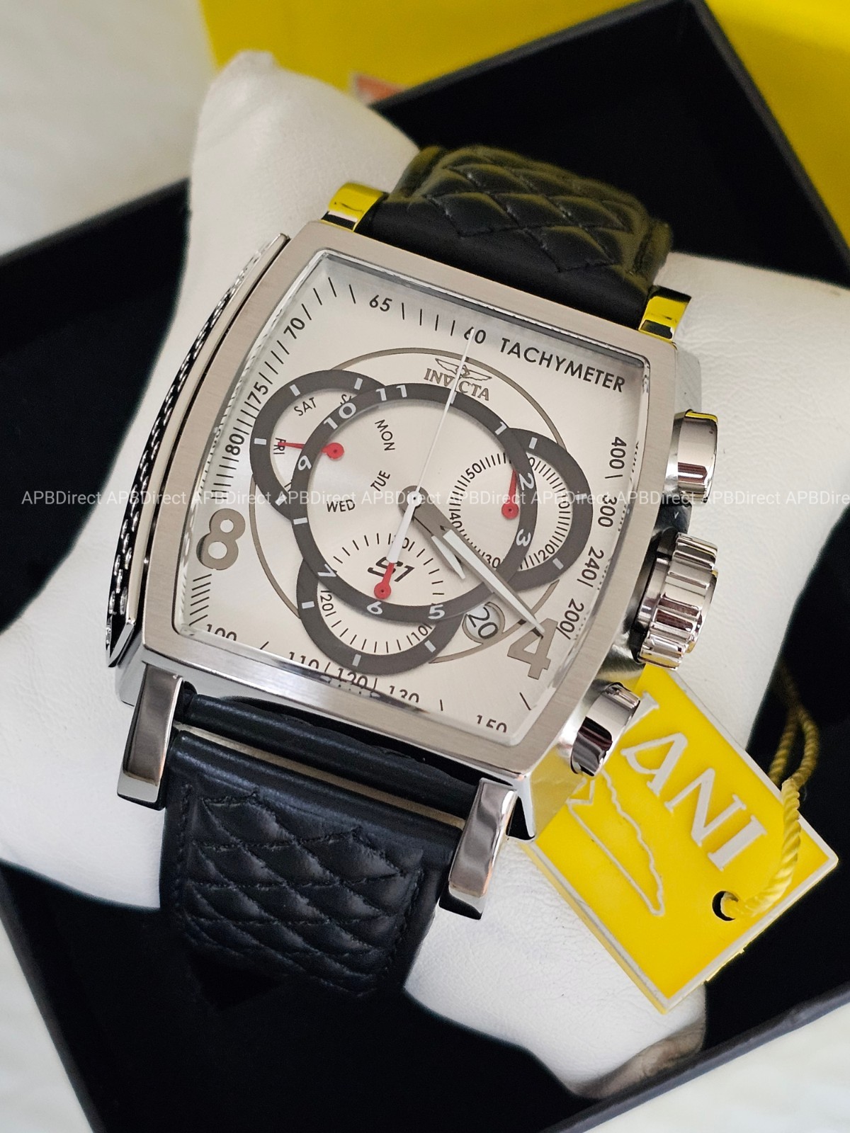 Invicta – S1 Rally – Swiss Z60 Chronograph Silver / Black Leather Mens Watch