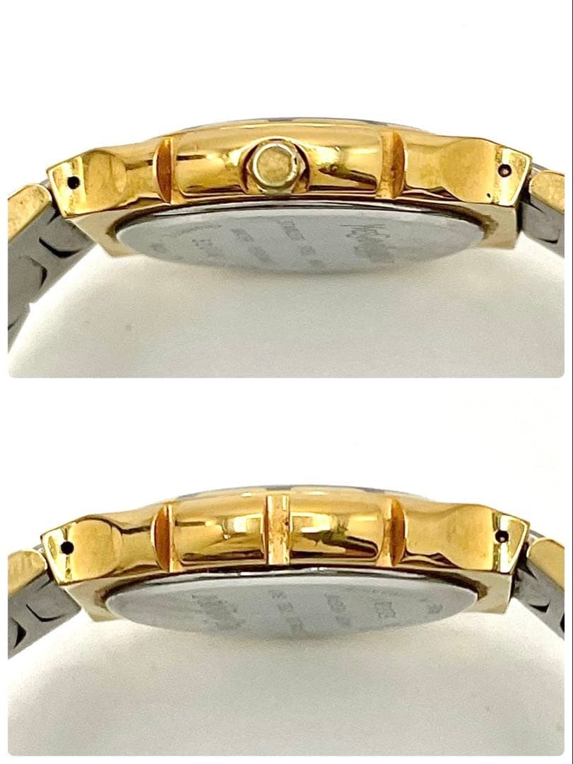 YSL Yves Saint Laurent Two-Tone Quartz Watch White Small Second Japan 073238