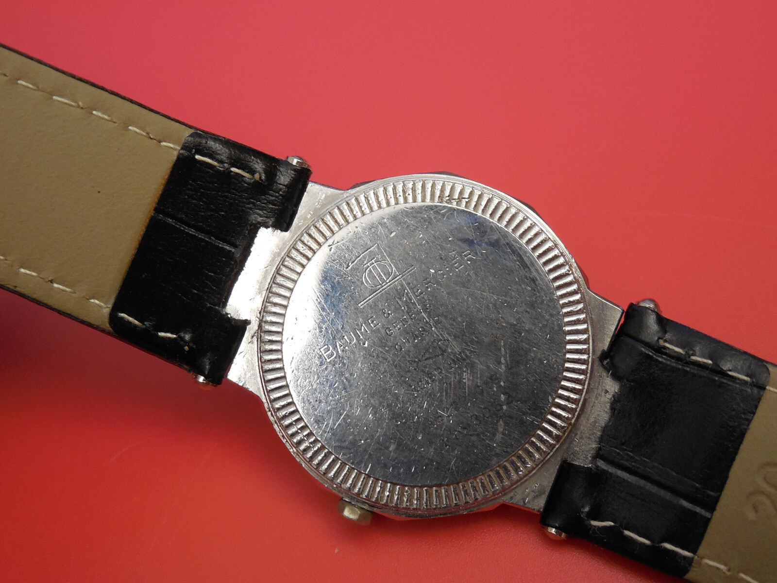 BAUME MERCIER SOLID STEEL RIVIERA 30MM COLLECTIBLE WATCH WITH DEPLOYMENT STRAP