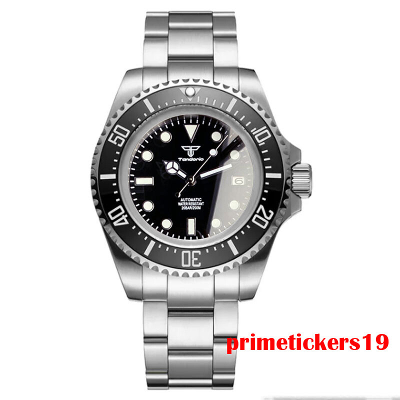 Tandorio 43mm Sapphire Automatic Steel Watch for Men Date NH35A PT5000 Luminous