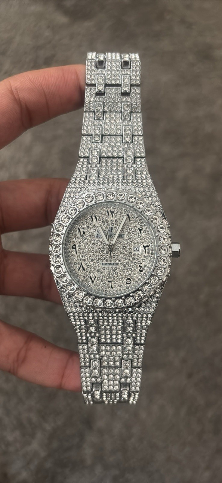 Audemars Piguet Royal Oak Automatic Silver Dial Arabic Date Diamond Bezel