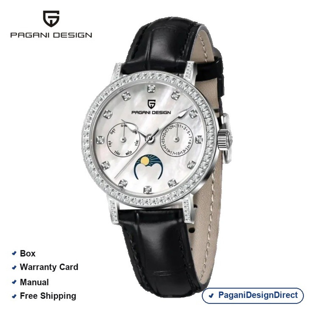 Pagani Design PD-1789 Black Leather Automatic Women’s Watch