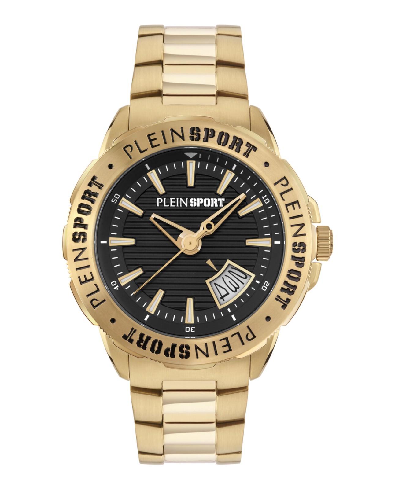 Plein Sport Mens Gold 44mm Bracelet Fashion Watch