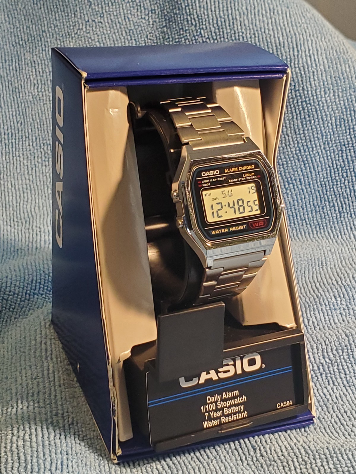 Casio Watch Unisex Stainless Steel Retro Alarm Chronograph LED
