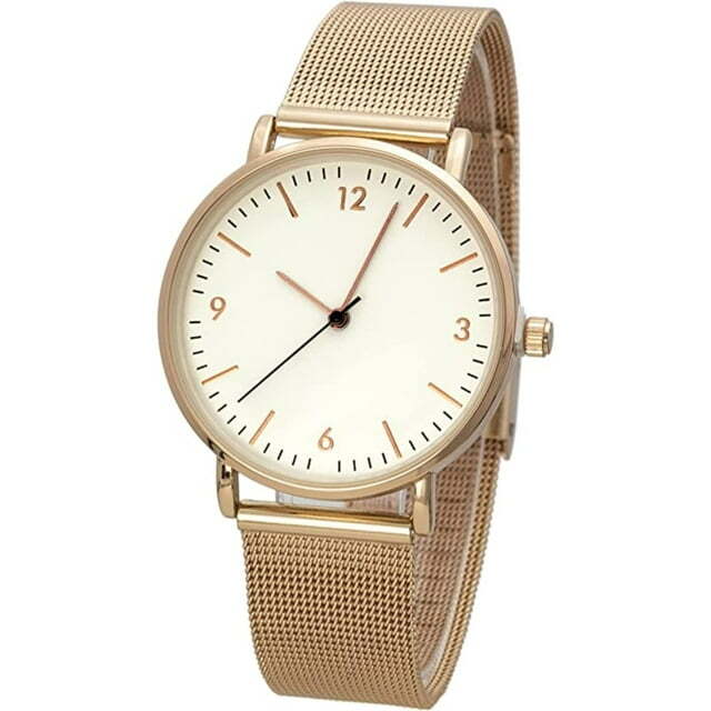 Blekon Collections Women’s 37mm Case Analog Rose-Gold Mesh Deployment Clasp Band