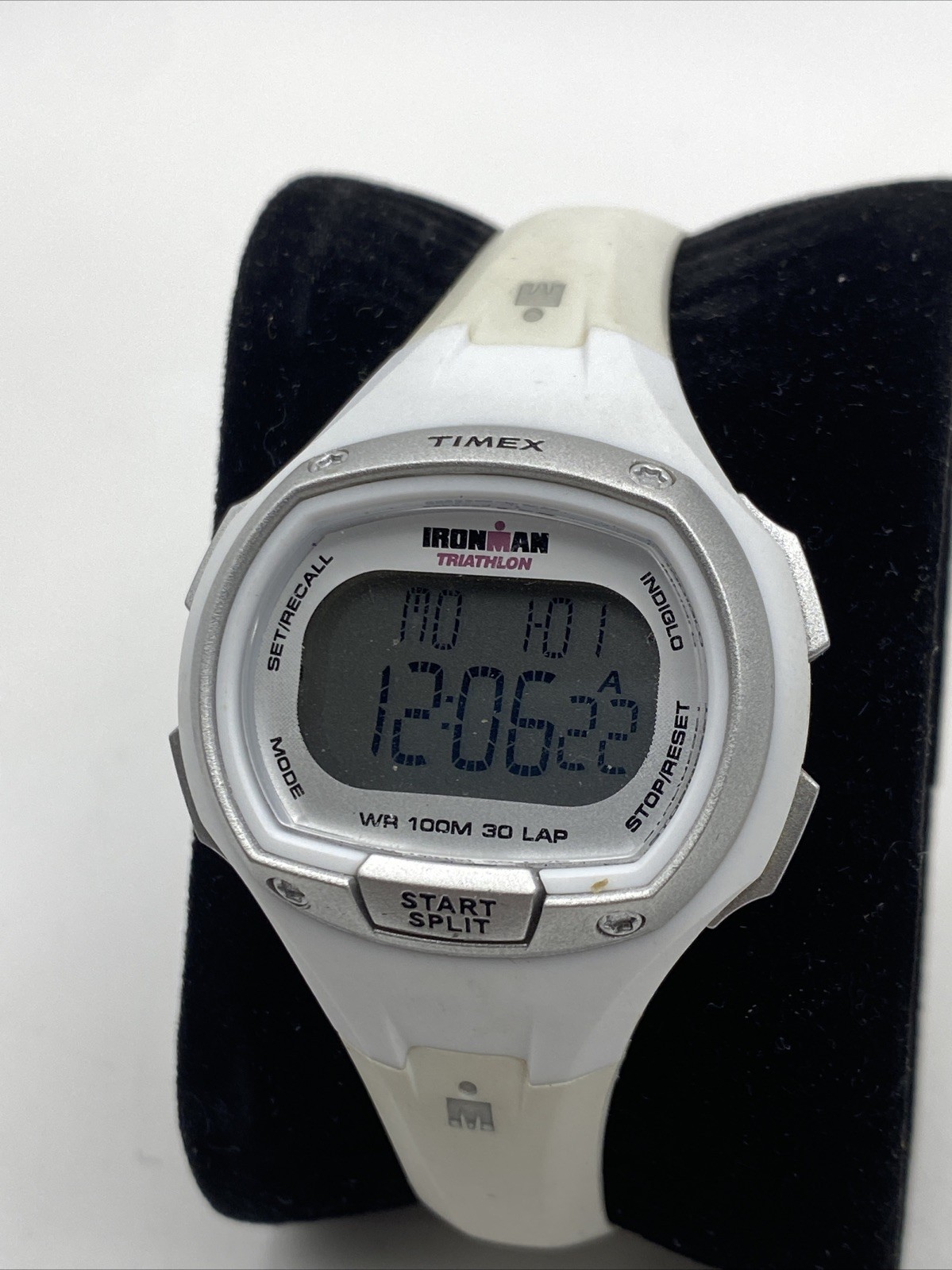 Timex Women’s T5K183 Ironman Traditional 30-lap White Silver Resin Read