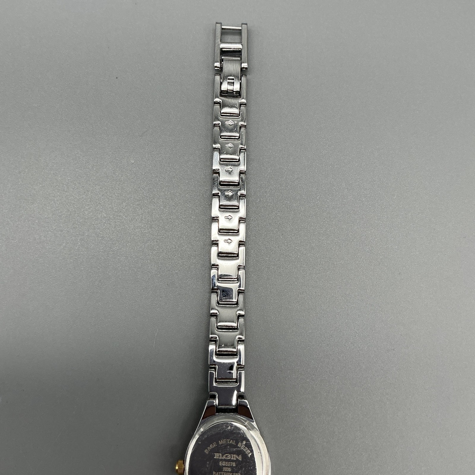 Elgin Womens Watch 19mm Two Tone Silver Gold Diamond Accent New Battery 8″