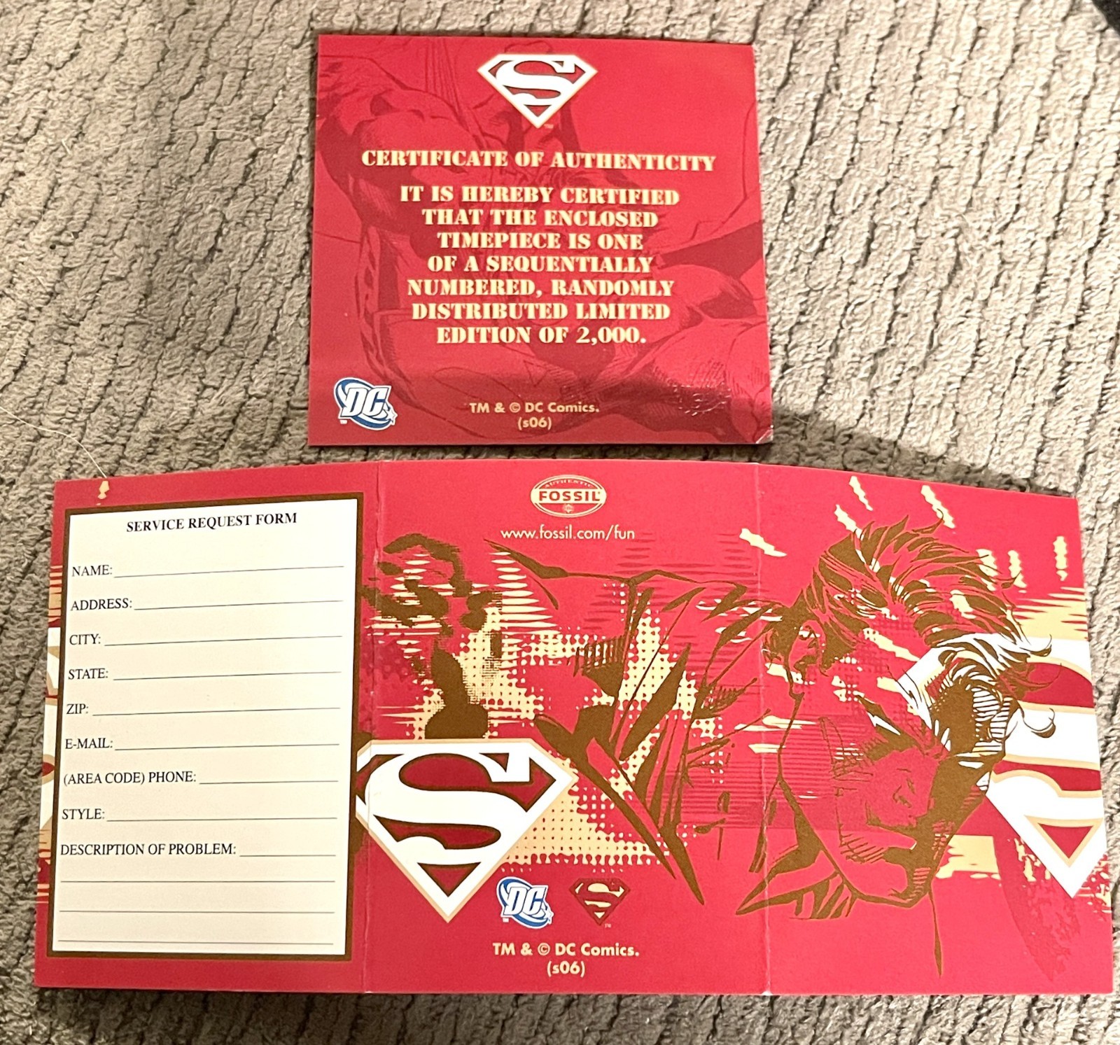 Fossil Superman Automatic Rotor Watch – Limited Edition from 2006