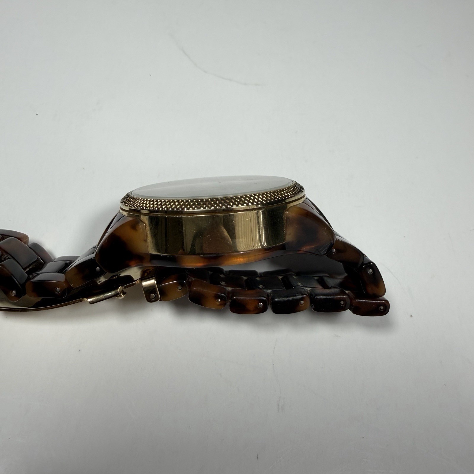 Michael Kors Jet Set MK-5038 Watch Womens 37mm Brown Tortoise Needs Battery