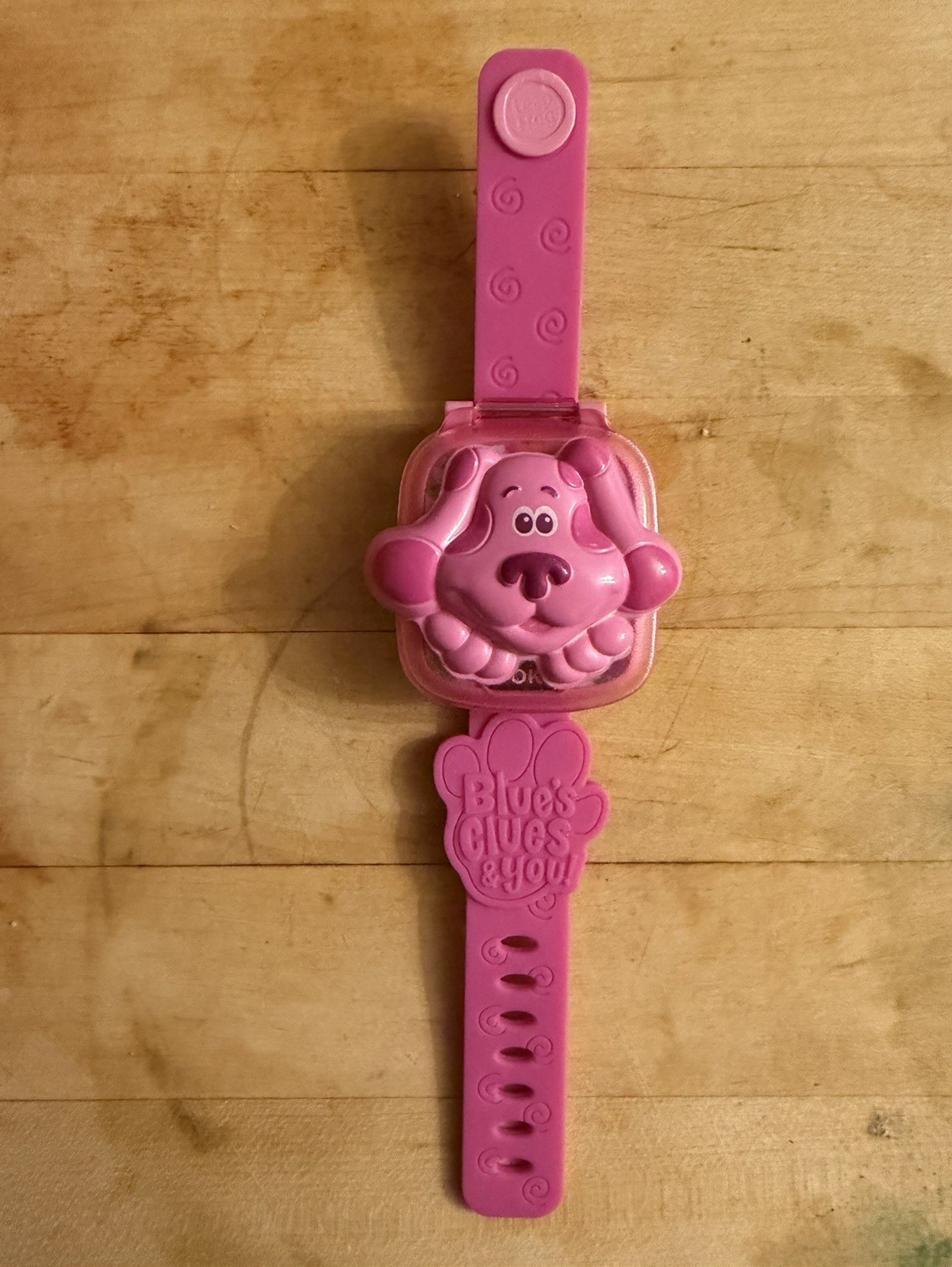 Blue’s Clues & You! Girls Pink Digital Quartz Watch Flip Cover, Square Dial