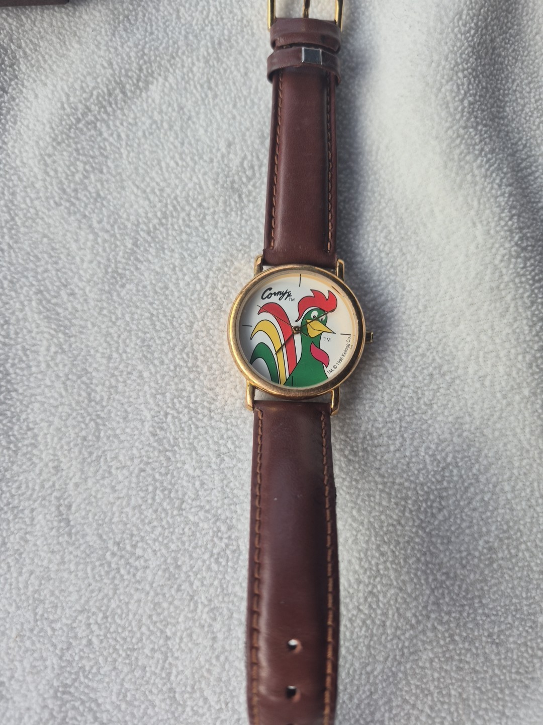Vintage 1996 Unisex Kellogg’s Corn Flakes «Corny» Gold Tone 33mm Watch
