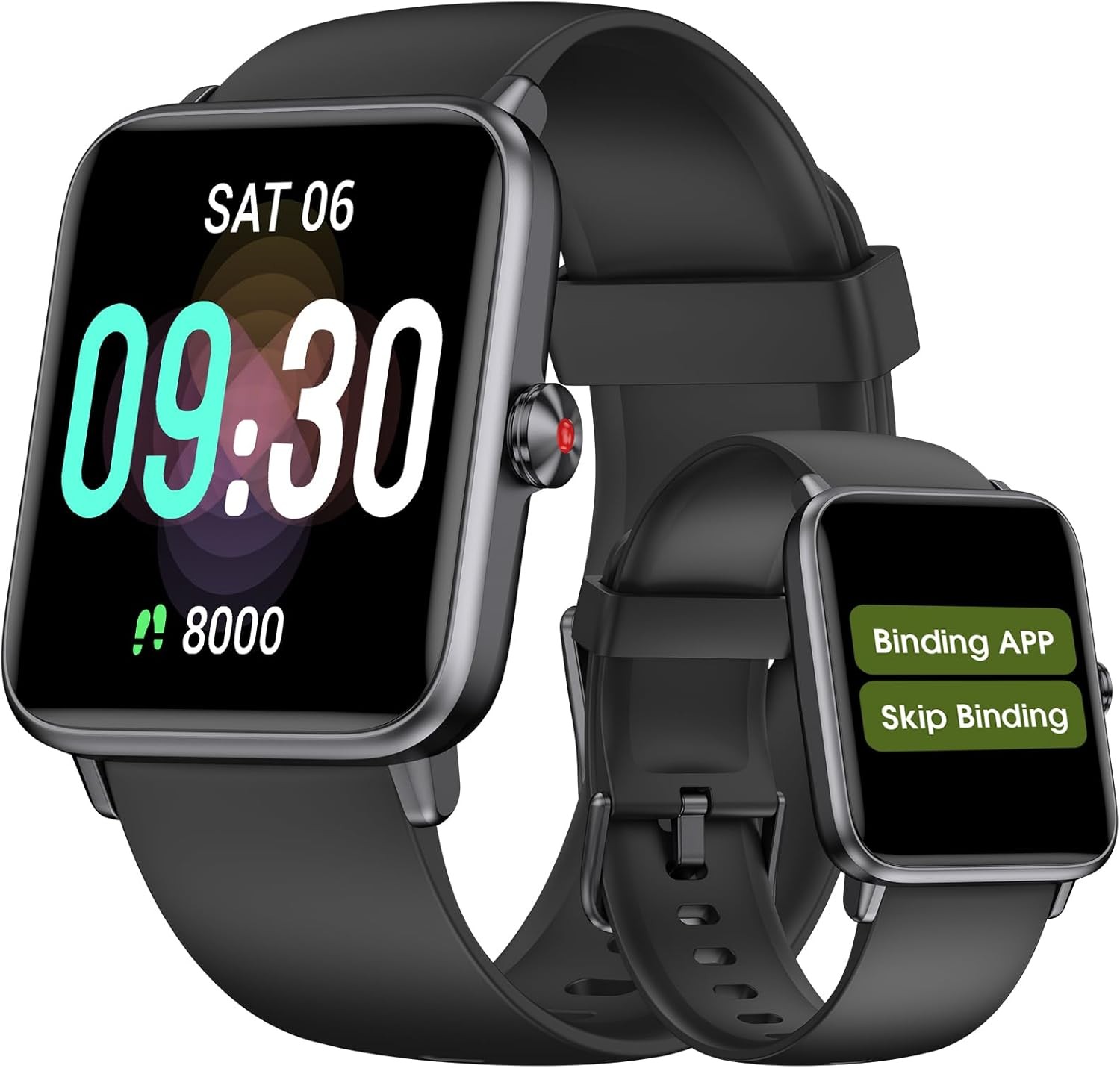 Pedometer Watch Senior Friendly No App/Phone Required, Waterproof 41mm, Black