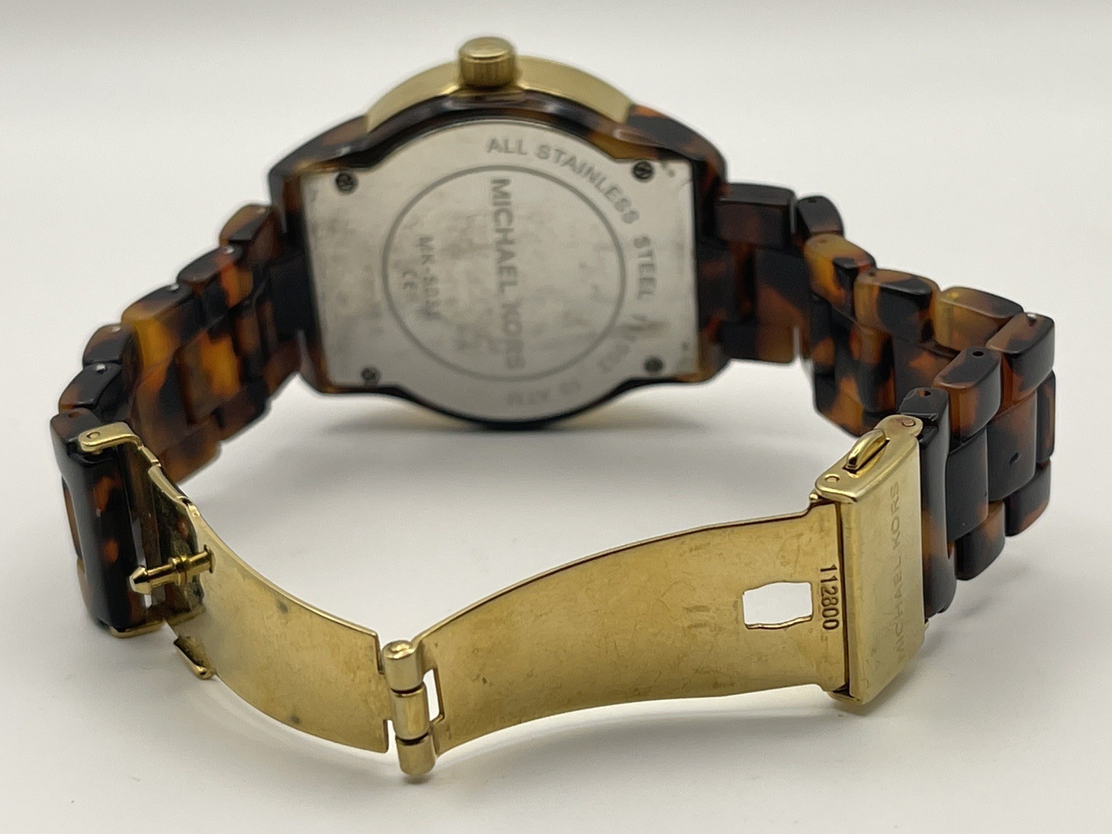 Michael Kors Quartz MK-5038 Womens Watch 37mm Tortoise Good Battery 5.25”
