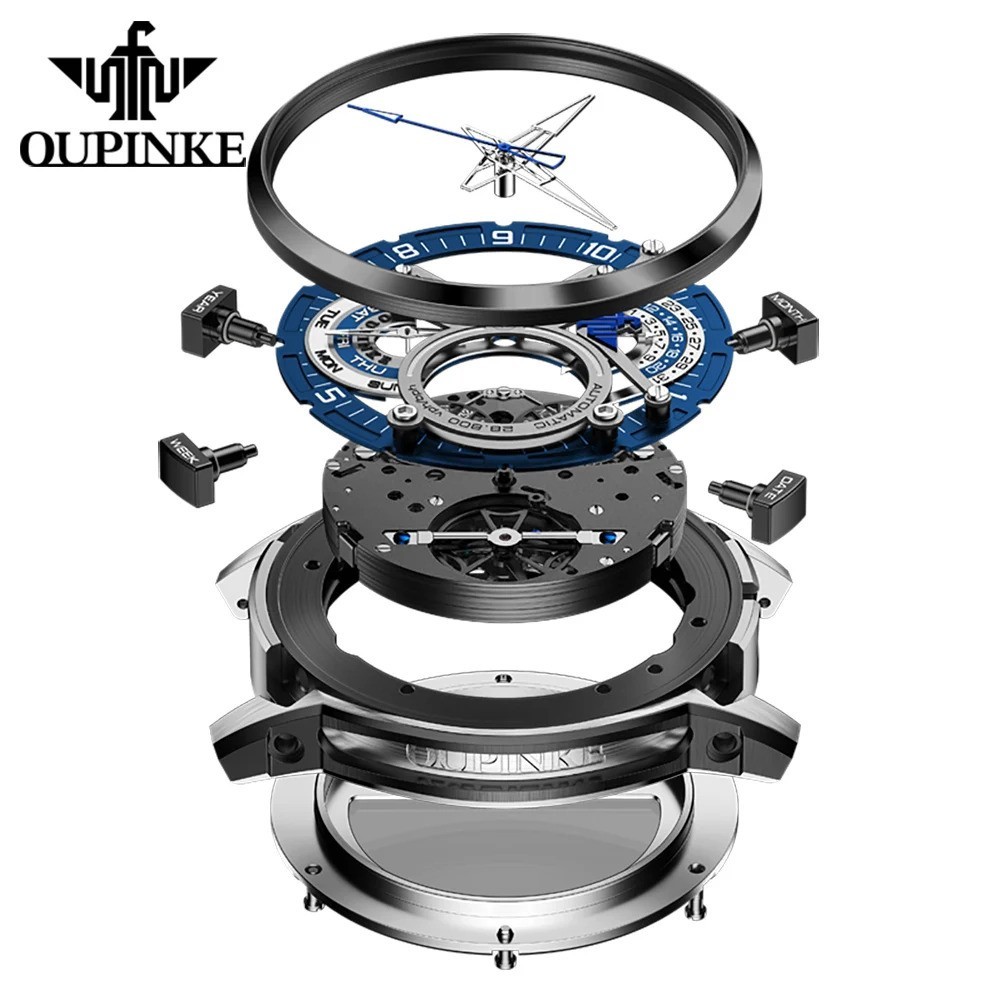 Automatic Mechanical Watch Waterproof Luxury Dial Men’s Men Strap