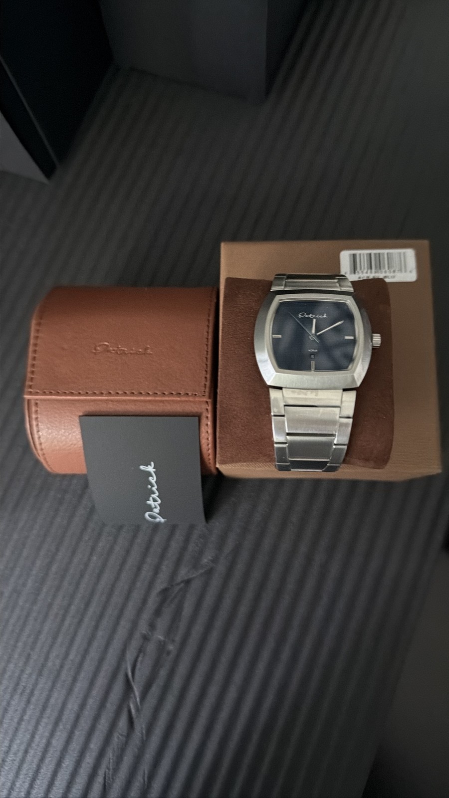 Patrick Veloreum Men’s Automatic Watch Blue Dial Steel Band With Box