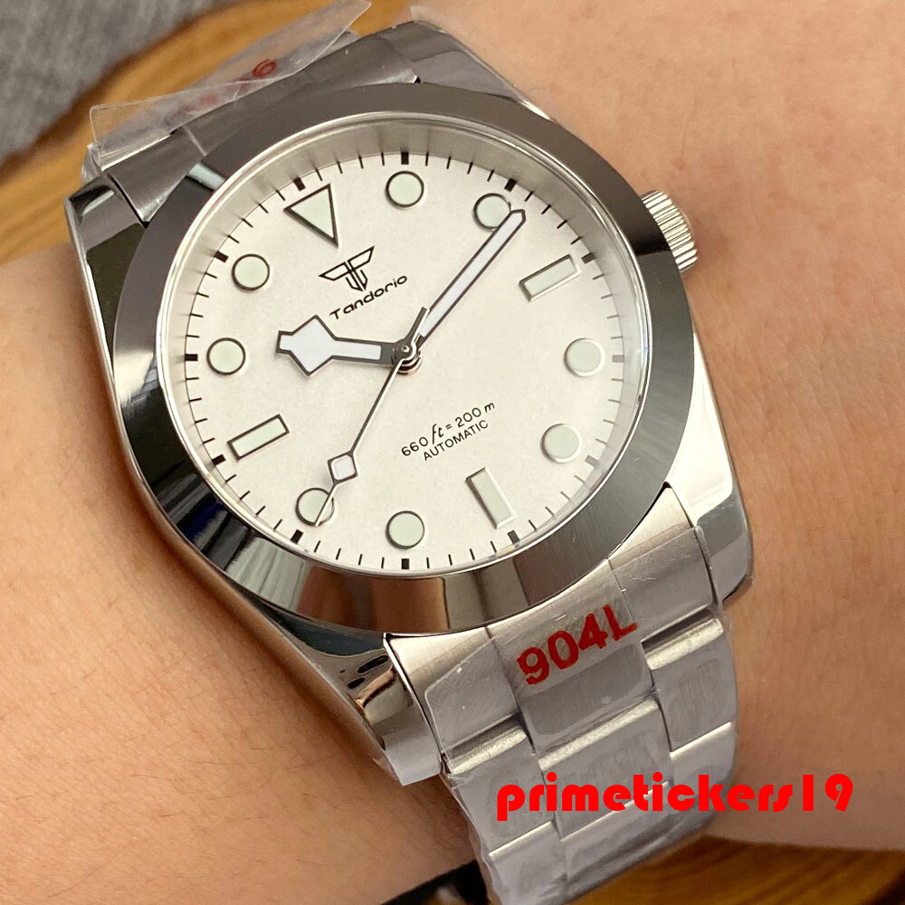 Tandorio Sapphire 36mm/39mm Automatic Men Watch NH35 PT5000 Snowflake Hands Lume