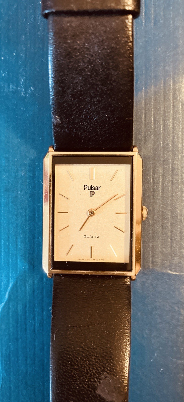 Pulsar By Seiko quartz Tank Watch Square Face Black Strap