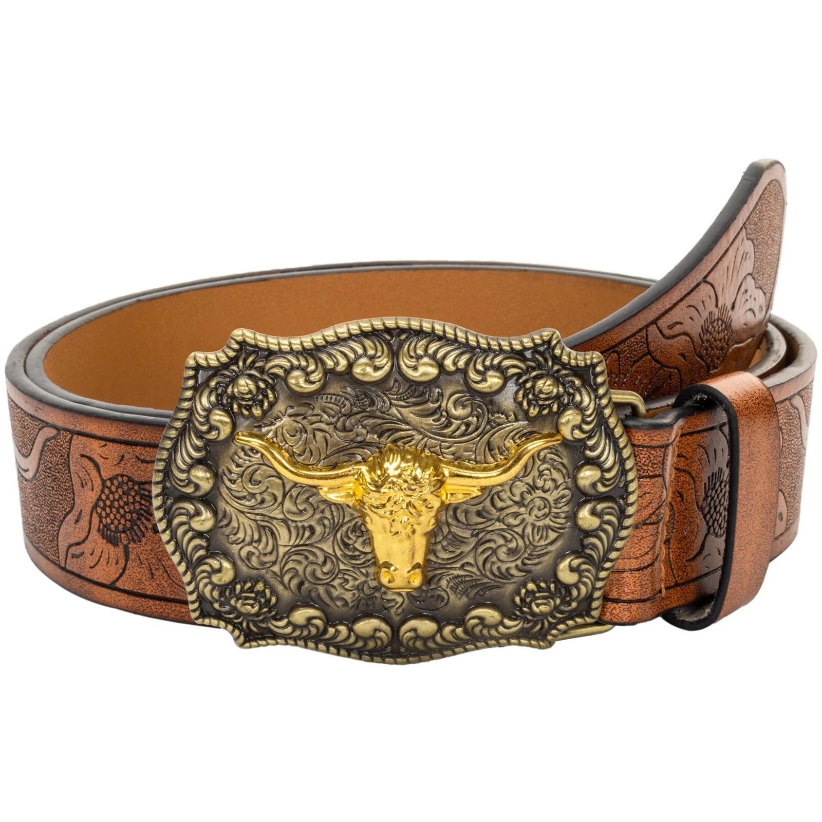 Men–co wbr/ wboy-leather-b wbr/ uckle-belts-wi wbr/ th-longhorn-bu wbr/ ll-flor